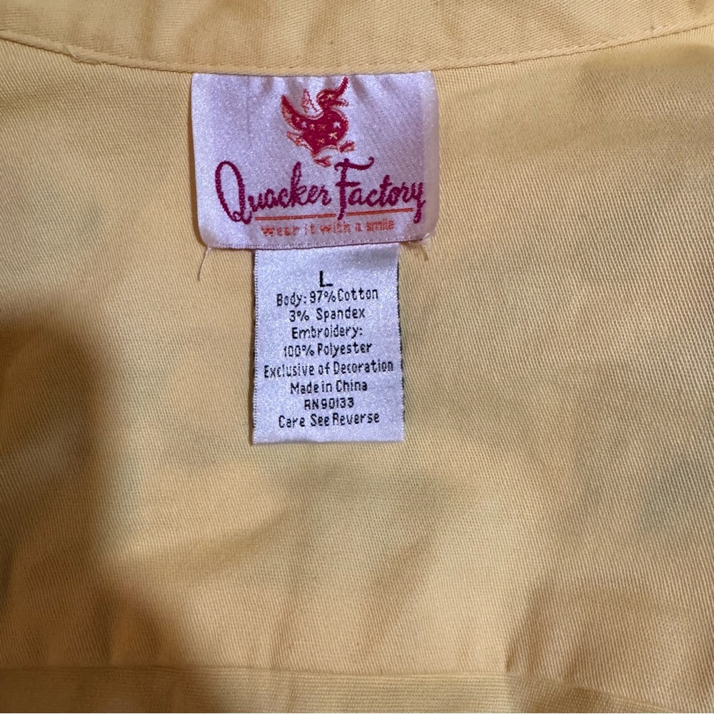 Quacker Factory Embroidered Yellow Floral Zip-Front Jacket Size L - Picture 8 of 11